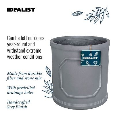 IDEALIST Chelsea Light Concrete Cylinder Garden Planter