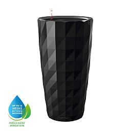 LECHUZA DIAMANTE Premium Glossy Round Tall Poly Resin Self-watering Planter
