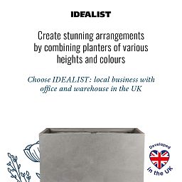 IDEALIST Lite Contemporary Light Concrete Trough Planter Set