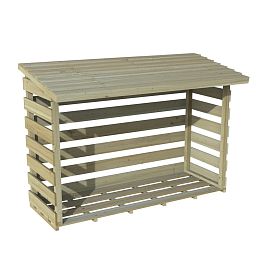 Outdoor Wooden Pent Log Store by Forest Garden