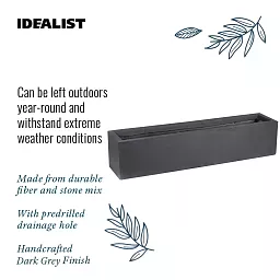 IDEALIST Lite Window Box Light Concrete Planter