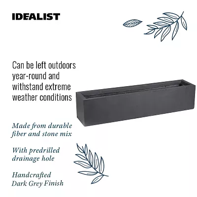IDEALIST Lite Window Box Light Concrete Planter