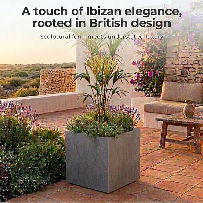 IDEALIST Lite Square Box Contemporary Light Concrete Planter