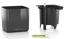 LECHUZA CUBE Glossy Square Poly Resin Indoor Self-watering Planter