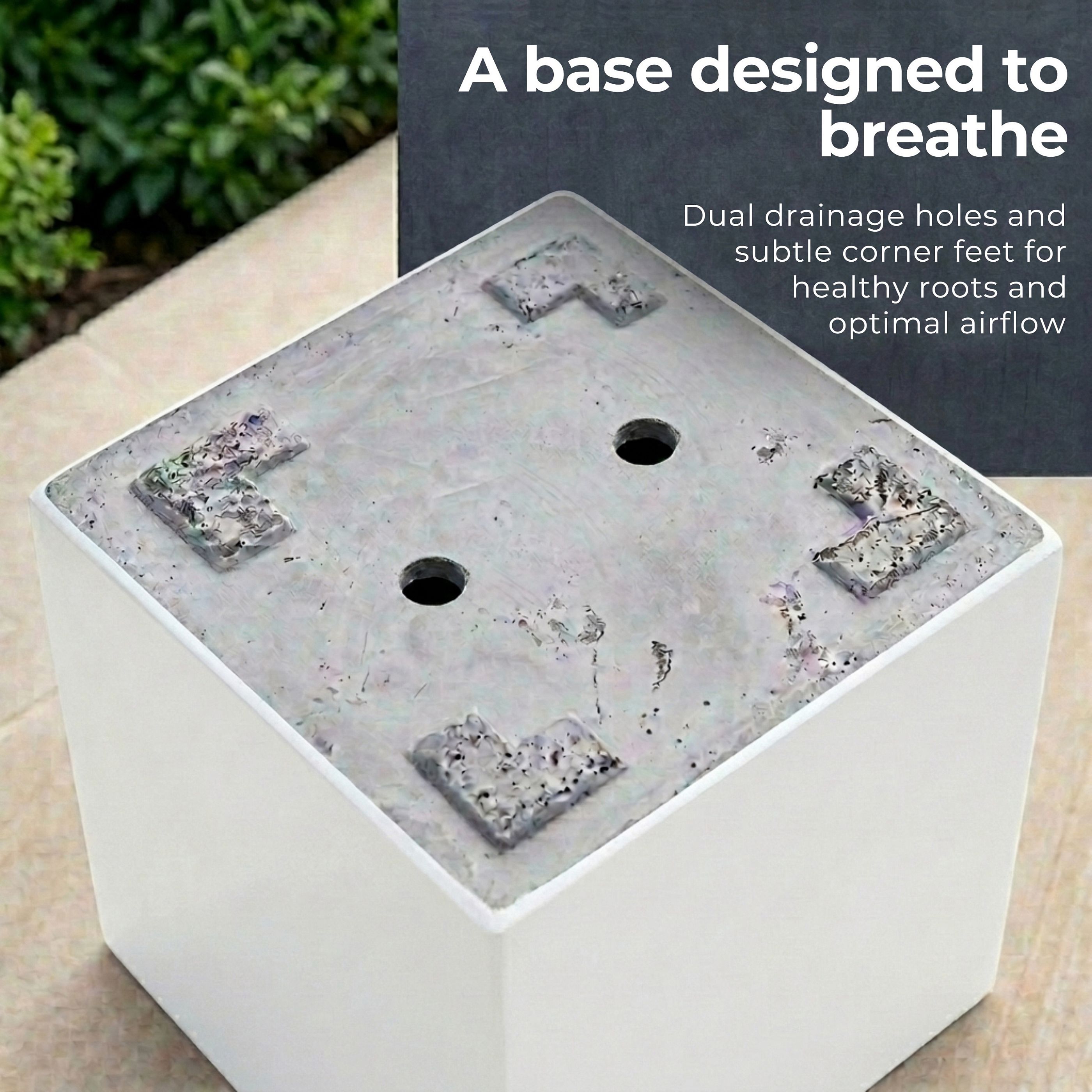 IDEALIST Lite Square Box Contemporary Light Concrete Planter