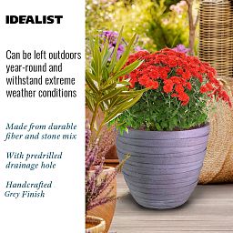 IDEALIST Lite Row Light Concrete Egg Planter