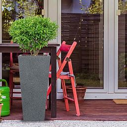 IDEALIST Lite Textured Concrete Effect Tall Tapered Outdoor Planter