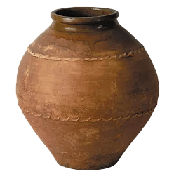 Mediterranean Fiberglass Round Tall Terracotta Planter Pot In/Out