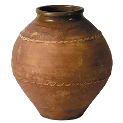 Mediterranean Fiberglass Round Tall Terracotta Planter Pot In/Out