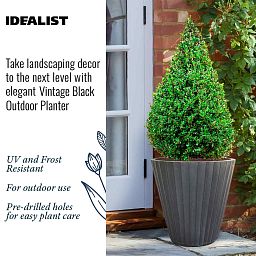 IDEALIST Lite Vintage Ribbed Round Vase Outdoor Planter