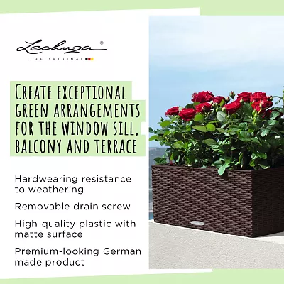 LECHUZA BALCONERA Cottage Trough Poly Resin Self-watering Planter