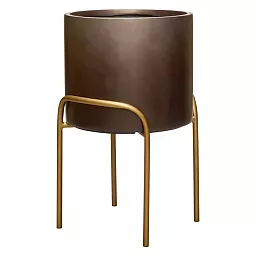 Gradient Cylinder Planter + High Plant Stand | Polyresin Indoor Plant Pot