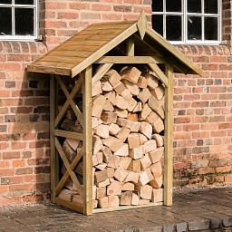Outdoor Wooden Apex Wall Log Store by Forest Garden
