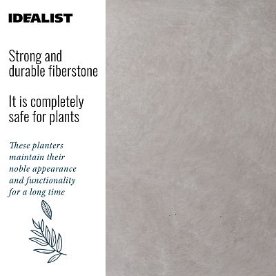 IDEALIST Lite Square Box Contemporary Light Concrete Planter