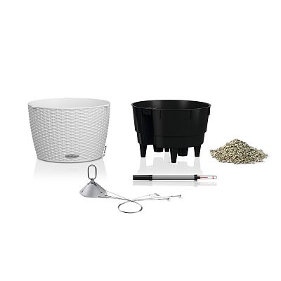 LECHUZA NIDO Cottage Round Poly Resin Outdoor Self-watering Planter