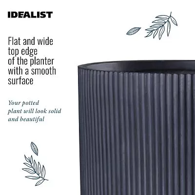 IDEALIST Lite Ribbed Round Outdoor Planter