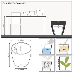 LECHUZA CLASSICO Color Round Poly Resin Self-watering Planter