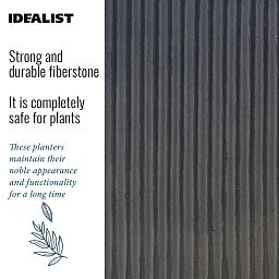 IDEALIST Lite Vertical Ribbed Square Effect Outdoor Planter