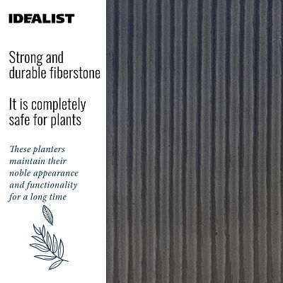 IDEALIST Lite Vertical Ribbed Square Effect Outdoor Planter