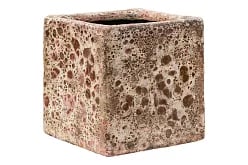 Lava Cube Relic Jade W16 H16 L16 cm (glazed inside) Planter