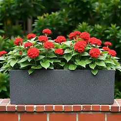 IDEALIST Lite Textured Concrete Effect Trough Outdoor Planter