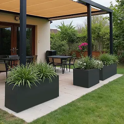 IDEALIST Lite Contemporary Light Concrete High Trough Planter