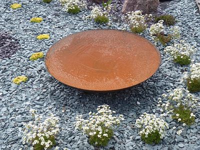 Fountain Waterbowl Outdoor Steel Shell Bowl Rusty Effect
