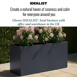 IDEALIST Lite Contemporary Light Concrete High Trough Planter
