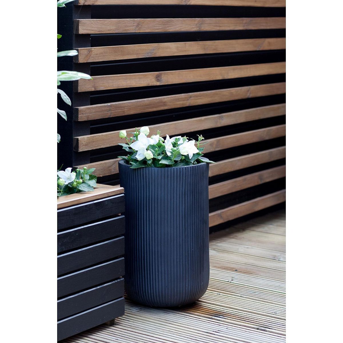 Ribbed Cilinder Outdoor Planter by Idealist Lite