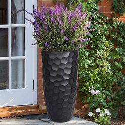 Mosaic Style Tall Round Vase Planter Outdoor Plant Pot by Idealist Lite