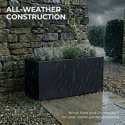 IDEALIST Lite Contemporary Light Concrete High Trough Planter