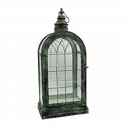 Rounded Metal Antique Garden Dark Silver Lantern by Minster