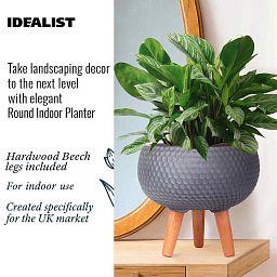 IDEALIST Lite Honeycomb Style Bowl Planter on Legs, Round Pot Plant Stand Indoor
