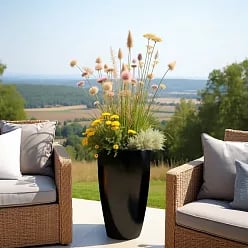 Ceramic Round Tall Glossy Planter Pot In/Out