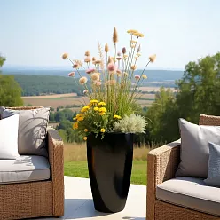 Ceramic Round Tall Glossy Planter Pot In/Out