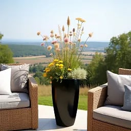 Ceramic Round Tall Glossy Planter Pot In/Out
