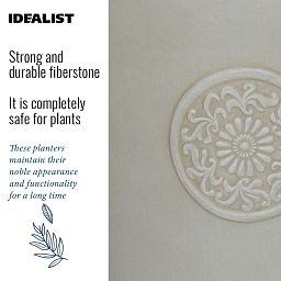 IDEALIST Lite Rustic Style Rolled Rim Wide Vase Outdoor Planter