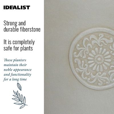 IDEALIST Lite Rustic Style Rolled Rim Wide Vase Outdoor Planter