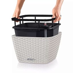 LECHUZA BACINO Cottage Square Poly Resin Self-watering Planter