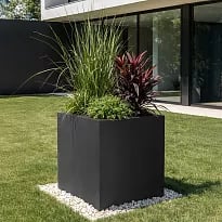 IDEALIST Lite Contemporary Flower Box Square Garden Planter, Faux Lead...