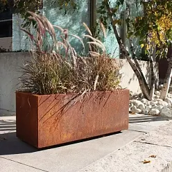 Andes Outdoor Corten Steel Trough Planter