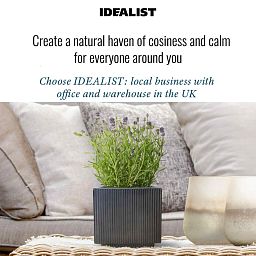 IDEALIST Lite Vertical Ribbed Square Effect Outdoor Planter