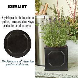 IDEALIST Lite Faux Lead Chelsea Box Square Light Concrete Planter