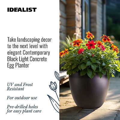 IDEALIST Lite Contemporary Light Concrete Egg Planter