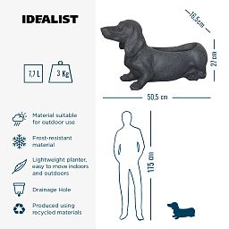 IDEALIST Lite Dog Oval Plant Pot Outdoor
