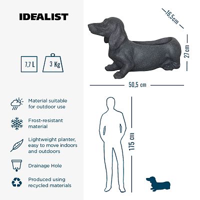 IDEALIST Lite Dog Oval Plant Pot Outdoor