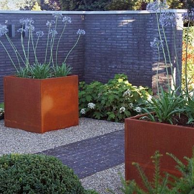 Andes Outdoor Corten Steel Square Planter