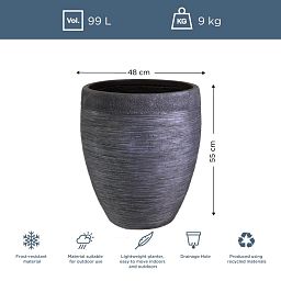 IDEALIST Lite Ribbed Light Concrete Vase Planter