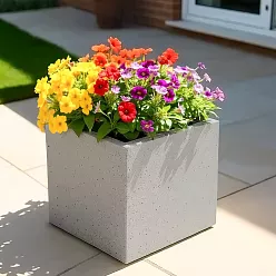 IDEALIST Lite Square Box Contemporary Marble Light Concrete Planter