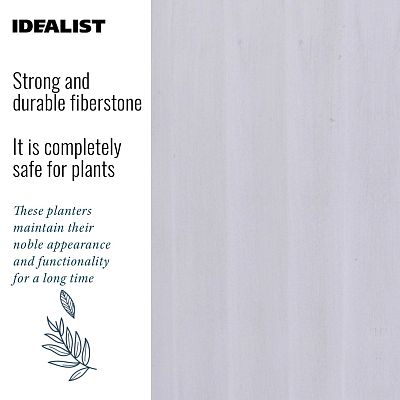 IDEALIST Lite Modern Ribbed Cylinder Planter on Legs, Round Pot Plant Stand Indoor